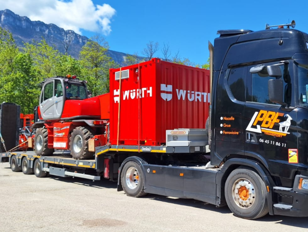 semi remorque porte engin